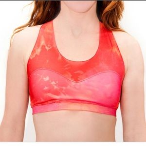 Tan minimizing sports bra.